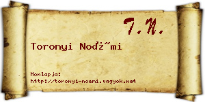 Toronyi Noémi névjegykártya