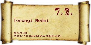 Toronyi Noémi névjegykártya